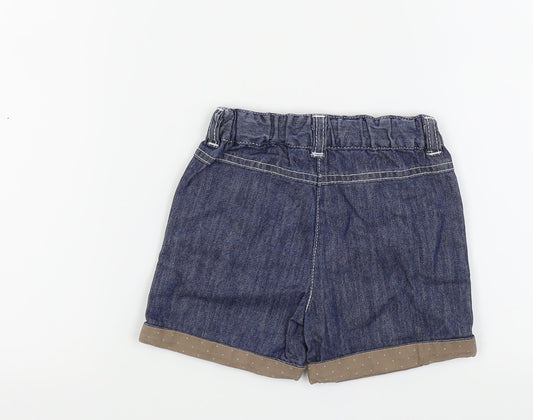 Vertbaudet Girls Blue Capri Trousers Size 18 Months - shorts