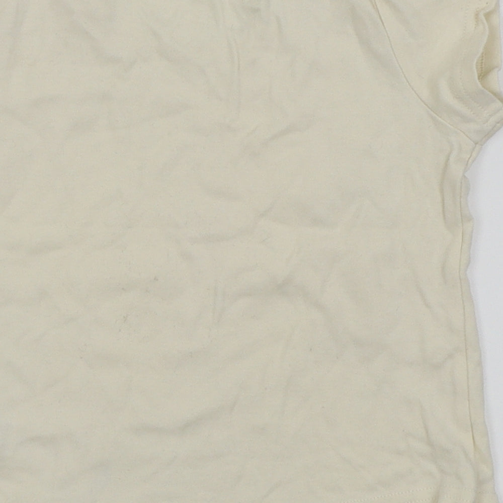 M&S Girls White Basic T-Shirt Size 6 Years
