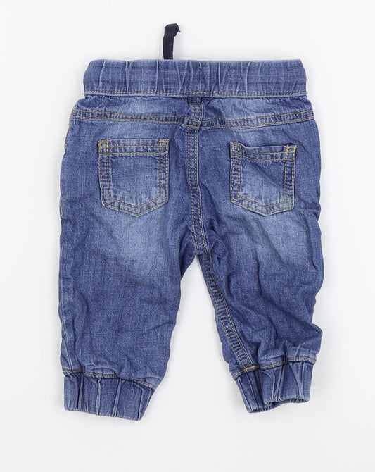 F&F Boys Blue Cargo Jeans Size 3-6 Months