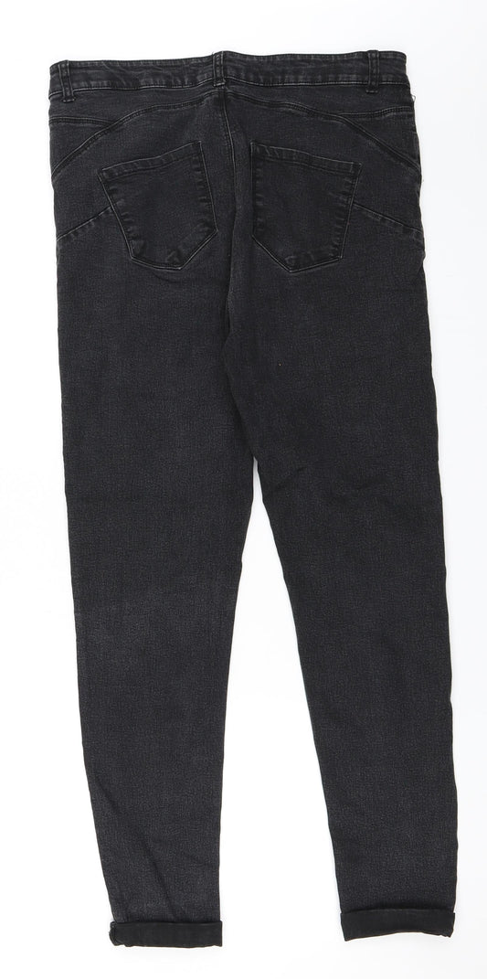 Pep&Co Womens Black Denim Straight Jeans Size 14 L27 in