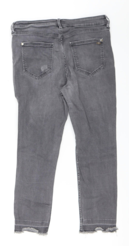 F&F Womens Grey Denim Skinny Jeans Size 12 L22 in