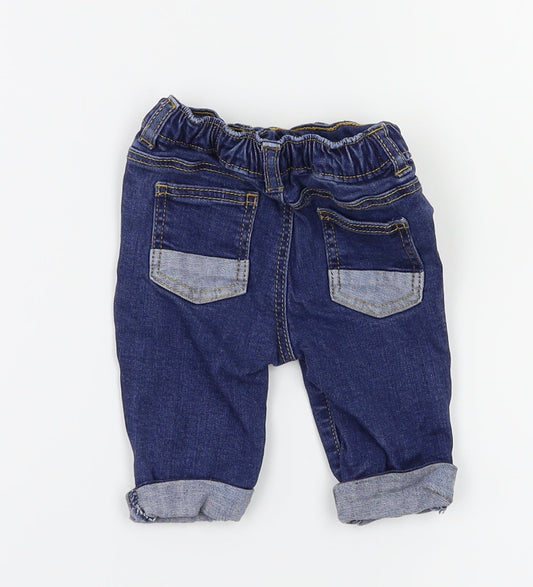 George Girls Blue Cargo Jeans Size 0-3 Months