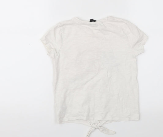 Nickelodeon Girls White Jersey Basic T-Shirt Size 8-9 Years