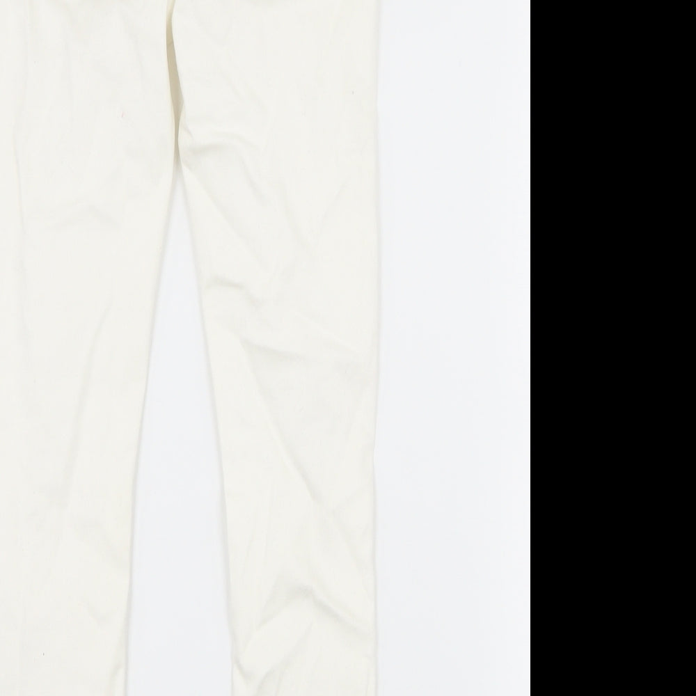 Denim & Co. Girls White Denim Skinny Jeans Size 7-8 Years - Distressed