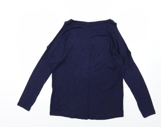 Amisu Womens Blue Knit Pullover Jumper Size XS - Cold shoulder