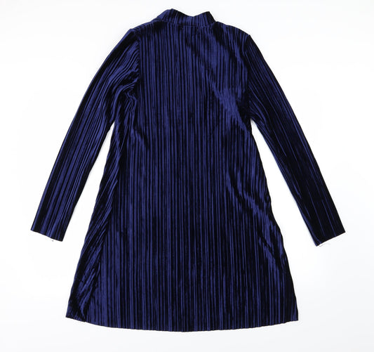 Brave Soul Womens Blue Velour A-Line Size S