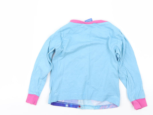 Disney Girls Blue Basic T-Shirt Size 3-4 Years