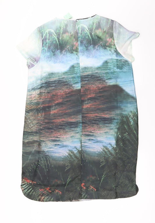 Fullcircle Womens Green Floral Basic Blouse Size 14