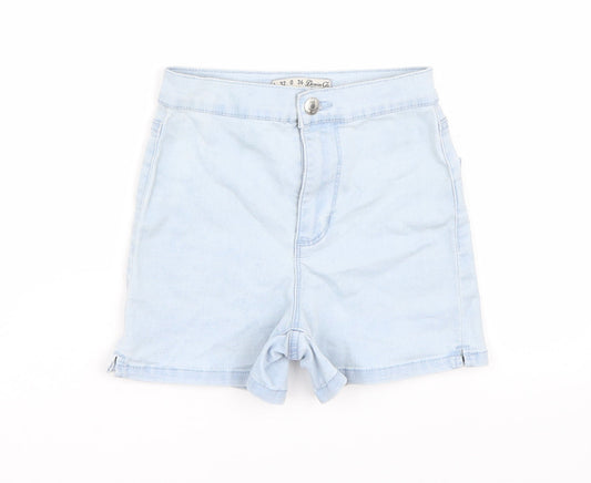 Additional front view of Denim & Co. women’s blue bermuda shorts, size UK 4