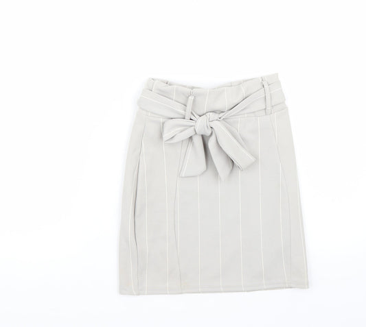 pretty little thing Womens Grey A-Line Skirt Size 8