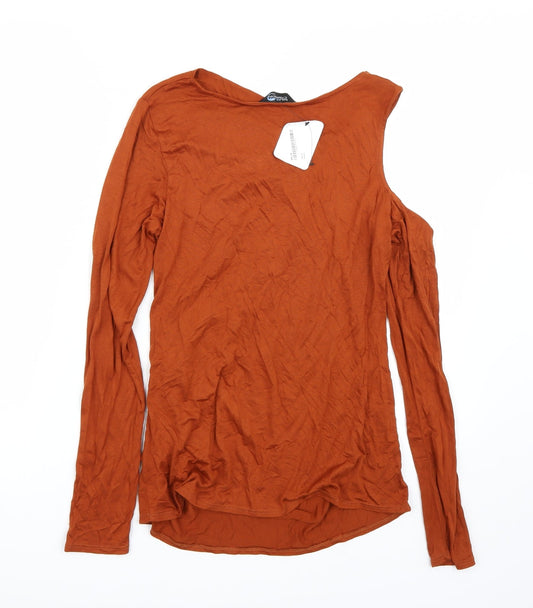 Blue Chameleon Womens Brown Basic Polo Size 14