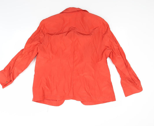 laura lebek Womens Orange Anorak Coat Size 18