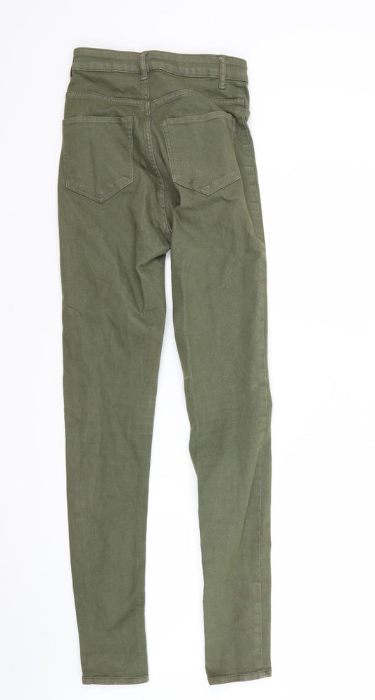 diveided Womens Green Denim Skinny Jeans Size 4 L28 in