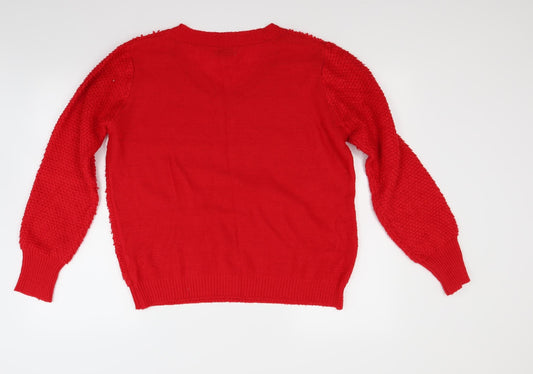 Papaya Womens Red Pullover Jumper Size L