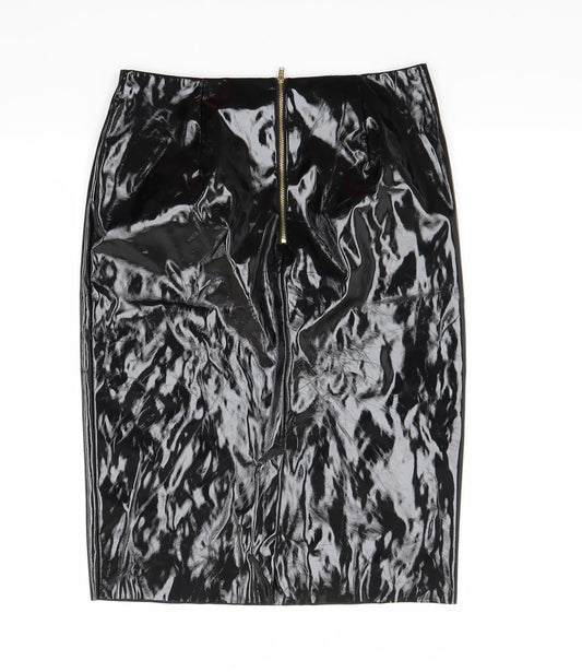 Topshop Womens Black A-Line Skirt Size 10