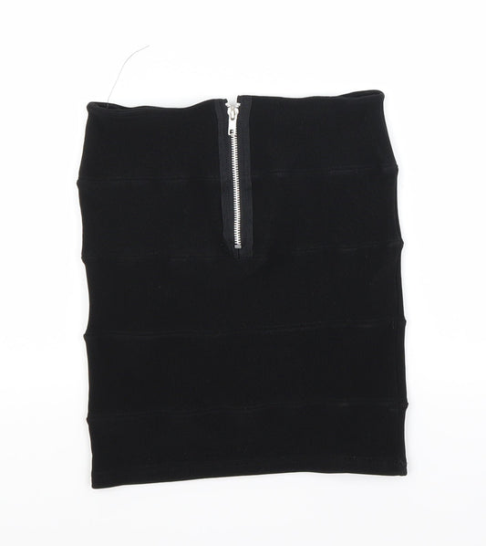 Preworn Womens Black Mini Skirt Size 8