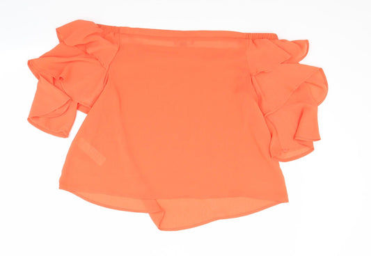 New Look Womens Orange Basic Blouse Size 14