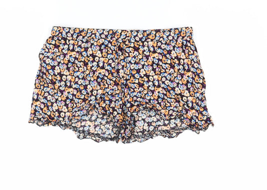 Additional front view of Atmosphere women’s multicoloured floral hot pants shorts, size UK 8