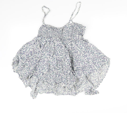 pre worn Womens White Floral Basic Blouse Size 12