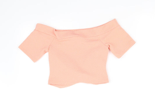 Miss Selfridge Womens Orange Basic T-Shirt Size 8