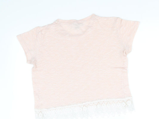 amosphere Womens Pink Basic T-Shirt Size 12