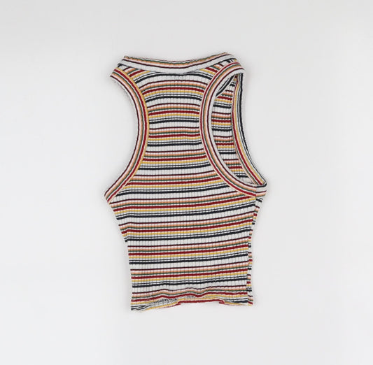 New Look Girls Multicoloured Striped Basic T-Shirt Size 10-11 Years