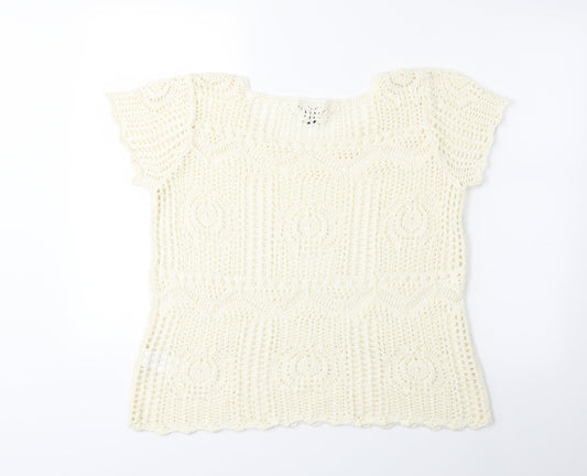 H&M Womens White Pullover Jumper Size L