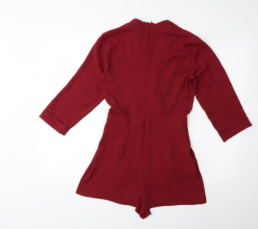 Topshop Womens Red Playsuit One-Piece Size 8