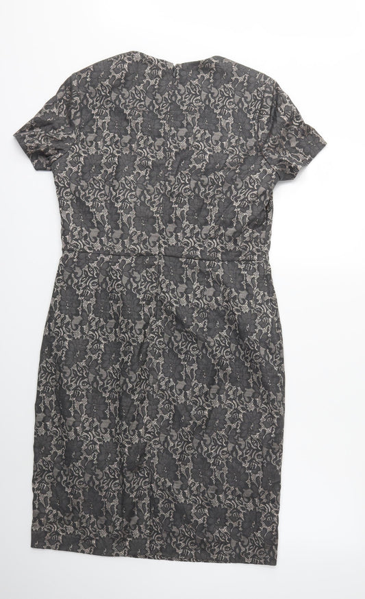 Savoir Womens Brown Rayon Sheath Size 14