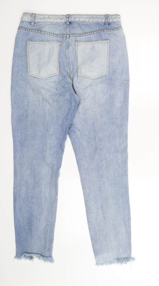 Missguided Womens Blue Denim Mom Jeans Size 10 L28 in