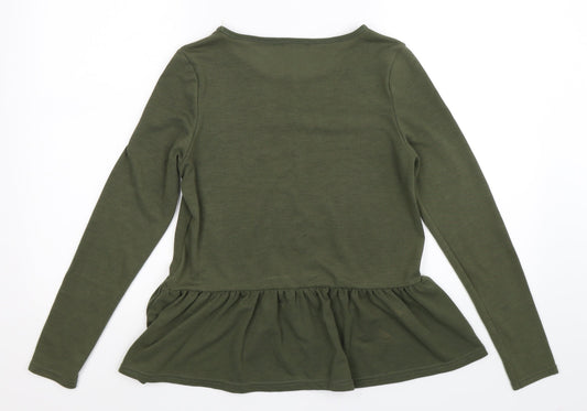 Boohoo Womens Green Pullover Jumper Size 8