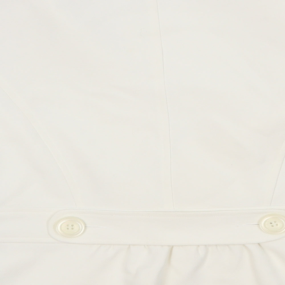 petra geneli Womens White Quilted Coat Size 16