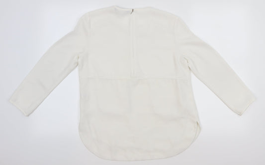 Sfera Womens White Basic Blouse Size M