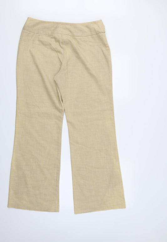 AMARANTO Womens Brown Trousers Size 14 L30 in