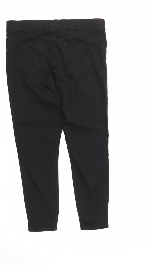 Denim & Co. Womens Black Trousers Size 16 L27 in