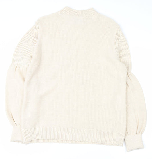 Papaya Womens White Pullover Jumper Size L