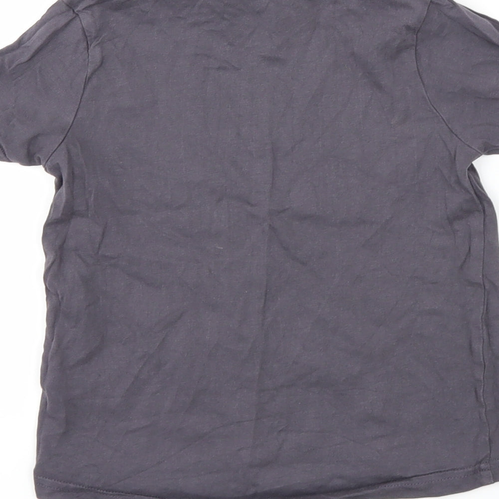 Brand and care label for Nutmeg girls’ grey basic t-shirt, size 4-5, years - my mama is my bestie