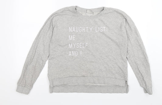 Only Womens Grey Jersey Pullover Sweatshirt Size S - naughty list