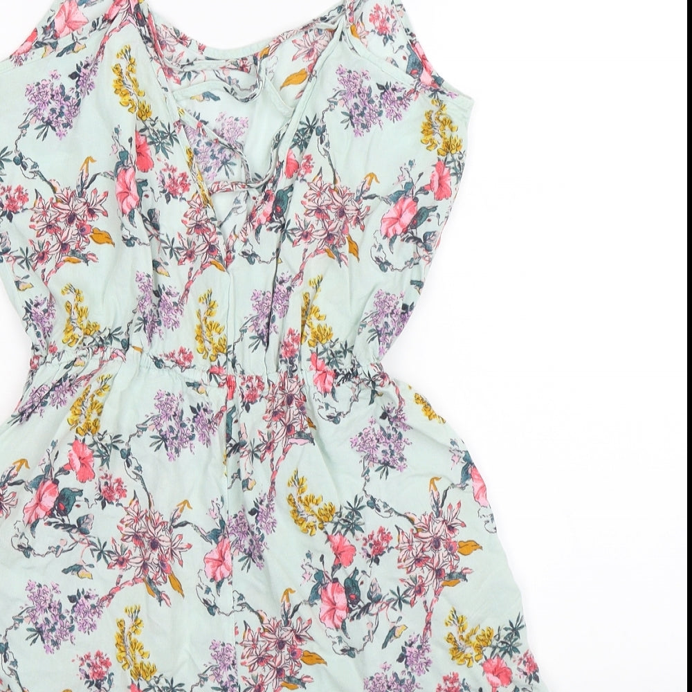 Divided Womens Green Flecked Playsuit One-Piece Size 8
