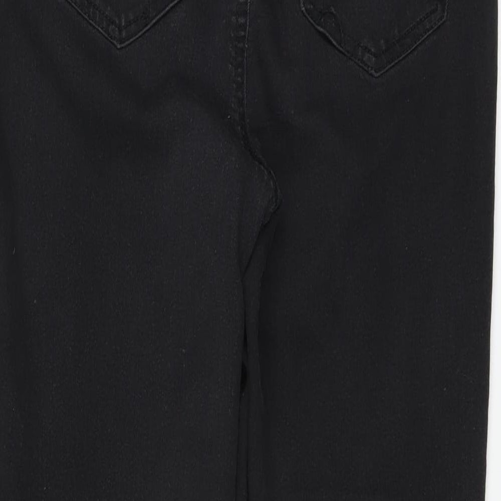 Brand and care label for Papaya women’s black skinny jeans, size UK 12, 26-inch leg