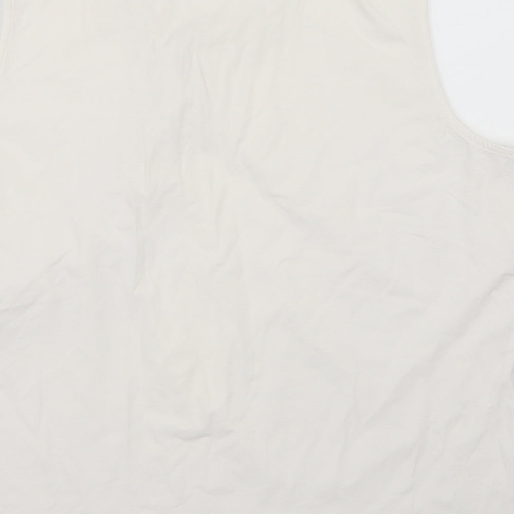AMARANTO Womens White Basic T-Shirt Size 22
