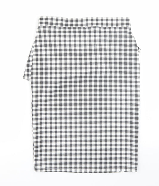 Dorothy Perkins Womens Black Houndstooth Straight & Pencil Skirt Size 12