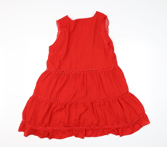 Lovie Womens Red Chiffon Basic Blouse Size XL