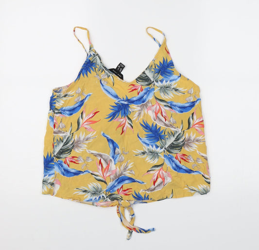 New Look Womens Yellow Floral Camisole Tank Size 8