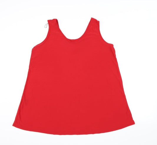 Nicole Collection Womens Red Basic Tank Size L
