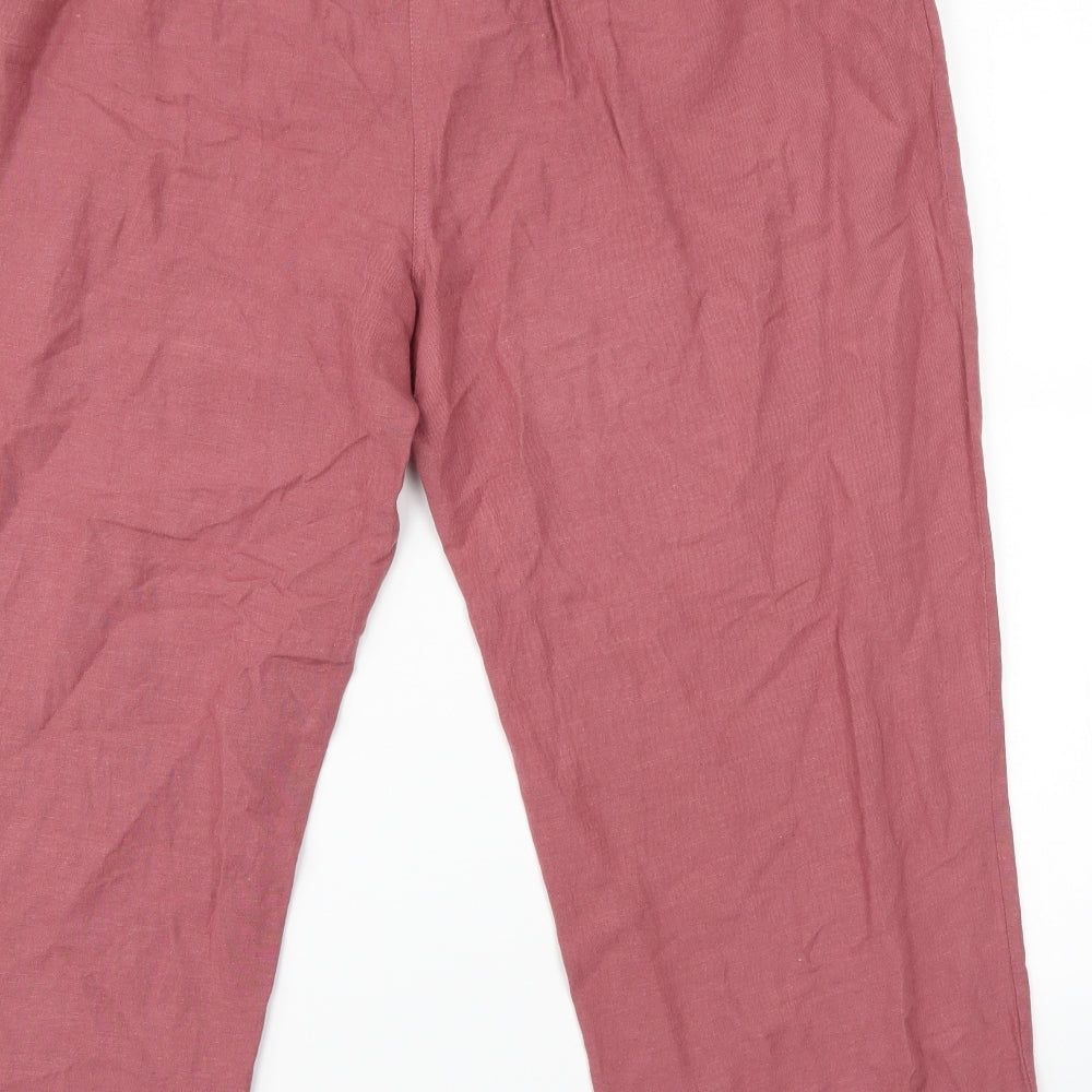 Brand and care label for Anthology women’s pink trousers, size UK 20, 24-inch leg