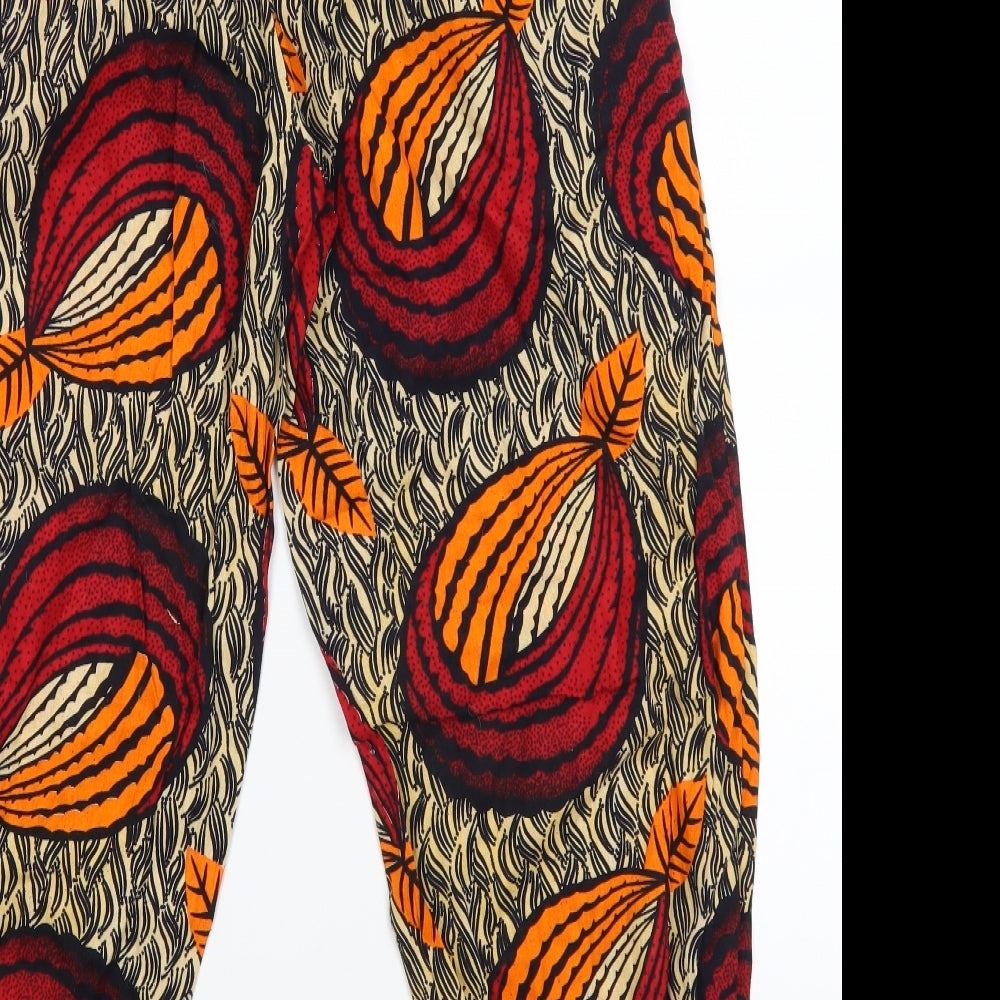 Preworn Womens Orange Geometric Cropped Trousers Size 24 in L24 in