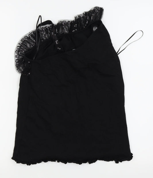Asda George Girls Black Basic T-Shirt Size 11-12 Years