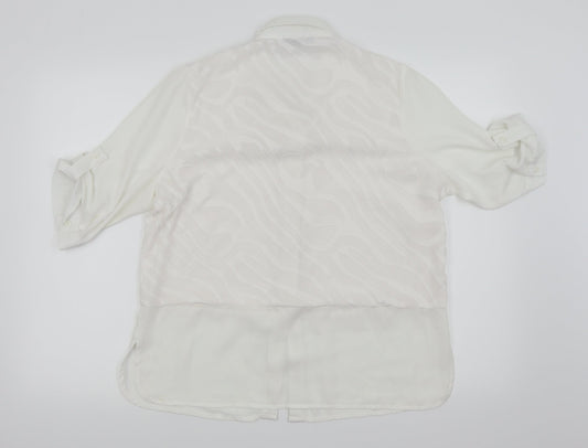 vava Womens White Basic Button-Up Size 2XL