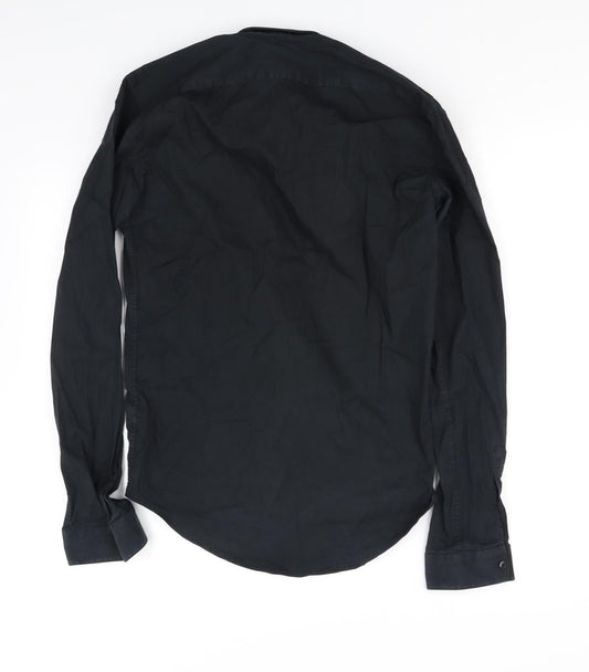 zara Womens Black Basic Button-Up Size S